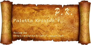 Paletta Kristóf névjegykártya