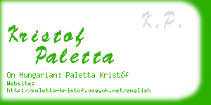 kristof paletta business card